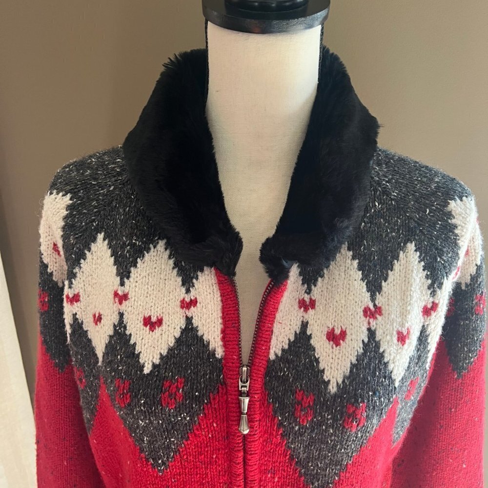 Vintage Croft & Barrow Women's Holiday, Snowflake Ski sweater, Size Small - Picture 2 of 7